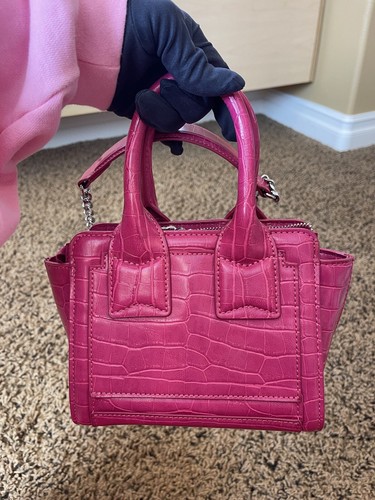 Zara pink crocodile crossbody - pink,