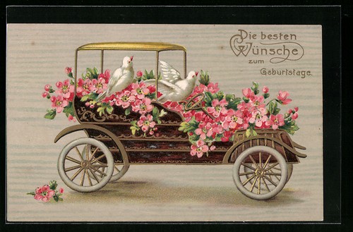 Cartolina goffrata colombe