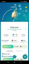 Pokemon Shiny Relicanth - TRA'DE 1 Mulino Polvere GO - Leggi Descrizione