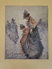 Antonio Pecoraro Quadro Olio Su Tela Mademoiselle Parigi 