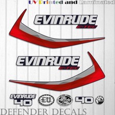 Set adesivi decalcomania motore fuoribordo Evinrude 40cv e-tec 2015-2016 Blue Cowl