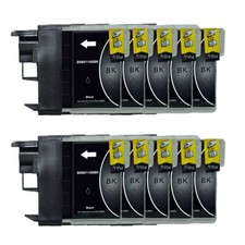 10 cartucce stampante nere per Brother LC980 DCP 145C 185C 195C 185C 375CW