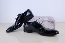 Scarpe da uomo in vernice nere Alessandro dell Acqua matrimonio sposo pelle  44