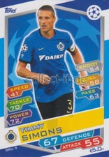 TOPPS Champions League 2016/17 - BRU 9 - Timmy Simons - Club Grugge KV