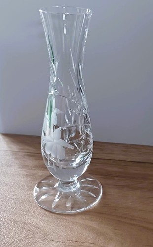 Vintage etched crystal glass - vintage,