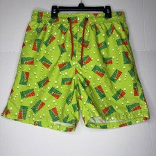 Costume da bagno Mountain Dew uomo M verde swag board pantaloncino nuoto foderato SPEDIZIONE GRATUITA