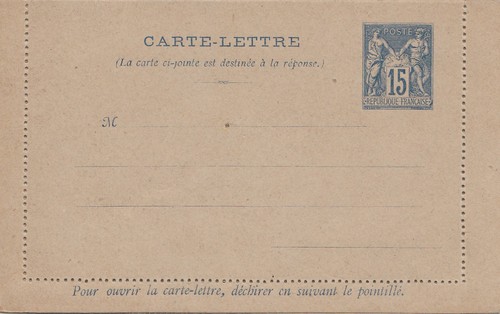 Francia carte lettre k8 - carte-lettre,