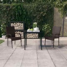 vidaXL Set da Pranzo per Giardino 3 pz Marrone e Nero
