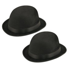 2 X Cappello Bowler Nero