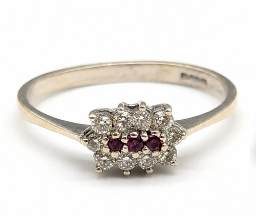 Anello oro bianco rubini - oro, kt