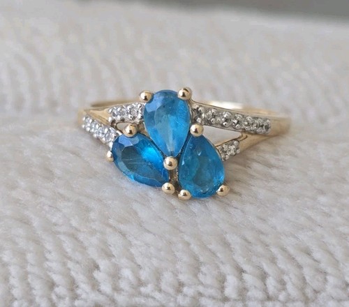 Anello con topazio diamanti - anello,
