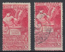 1911 - REGNO - 50° UNITA' D'ITALIA - 10+5 CENT. - MLH + US.  - CAT. EURO 120,00