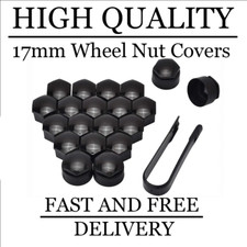 Copri bulloni ruota 17 mm neri + copri bloccaggio per Seat Arona (2018)