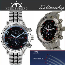 HINDENBERG™160H n°279-5235 INDEPENDENCE STEEL BLACK OROLOGIO AUTOMATICO 20RUBINI