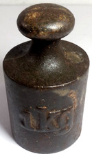 ANTIC0 PESO  1  CHILOGRAMMO IN METALLO PER BILANCIA IN LEGNO E MARMO-D'EPOCA