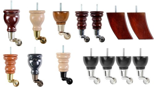 Gambe legno con ruote - legno,