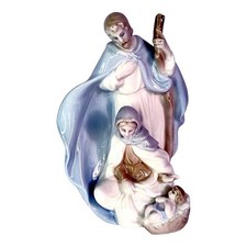 Scultura Sacra Famiglia Ceramica Fatto a Mano Natività Statuetta Made in Italy