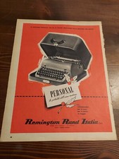 PUBBLICITA EDITORIALE MACCHINA DA SCRIVERE REMINGTON RAND PORTATILE