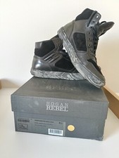 Scarpe Sneakers in pelle Hogan Alte taglia 8,5 Rebel basket 206 glass nero 43