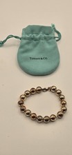 Bracciale Tiffany & Co argento sterling 10mm sfere 7,5" con sacchetto originale