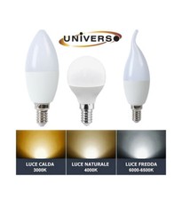 10 PEZZI LAMPADINA LED E14 UNIVERSO 6W 8W LUCE BIANCA FREDDA CALDA NATURALE