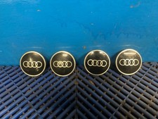 AUDI Set 4 Tappi Centrali Cerchi in Lega NERI ORIGINALI 60mm 81A601170