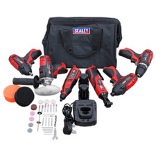 Sealey CP1200COMBO2 Kit Attrezzi 12v Senza Fili 6 Pezzi 2 Batterie Caricabatterie + Borsa