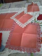 Lotto 4 centrini vintage color