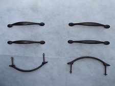  VECCHIA SERIE DI 6 MANIGLIE BRONZO X COMO' ARMADIO CASSETTIERA CASSETTONE