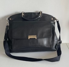 Lussuosa  classica   Borsa   a mano e tracolla in pelle nera  PIQUADRO