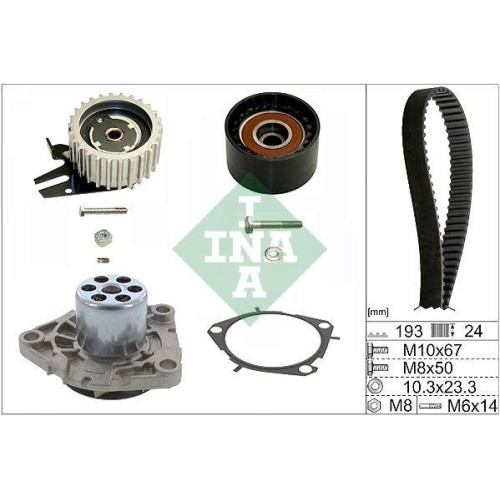 Pompa acqua kit cinghie - +,