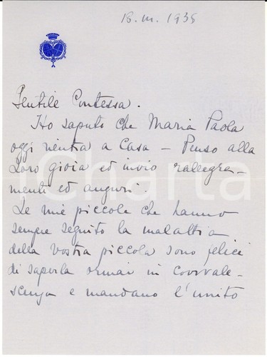 1935 roma lettera iolanda - 1935,