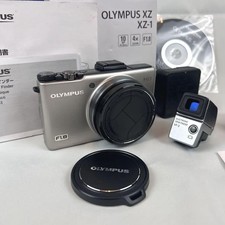Olympus XZ-1 argento fotocamera digitale compatta VF-3 mirino tappo obiettivo automatico