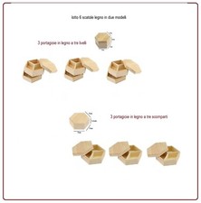 6 scatole portagioie in legno