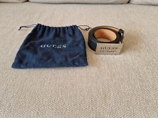 GUESS Los Angeles Cintura cmt 104 cinta pelle cintura UOMO nero, USATO