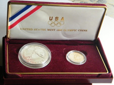 OLIMPIADI USA 1988  2 MONETE  ARGENTO E ORO PROOF