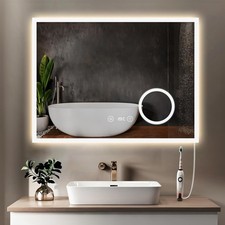 Specchio da bagno 60 x 80 cm con luce LED dimmerabile YOLEO