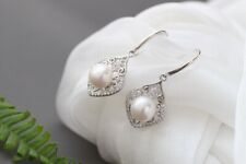 D10 Orecchini Perla Bianco Con