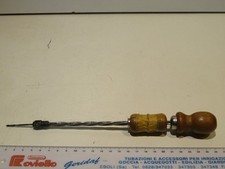 vecchio TRAPANO A MANO per modellismo vintage attrezzo in acciaio legno traforo