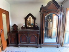 Camera letto completa antica armadio comò comodino noce fine 800 inizio 900