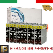 10 cartucce 364XL Nere FOTOGRAFICHE con CHIP HP B109 Deskjet 3070 3070A D5445
