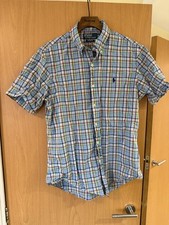 Polo Ralph Lauren Camicia Uomo Taglia M Blu/Rosa/Verde Personalizzata Vestibilità Manica Corta