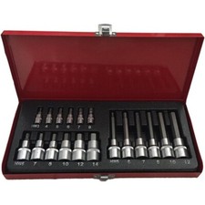 CHIAVI A BUSSOLA CON INSERTI ESAGONALE EX  1/2" - 1/4" KIT 18 PZ