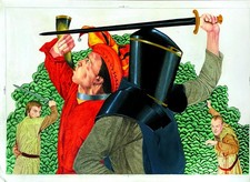 Federico Santin, Ivanhoe, Fabbri Editori, ill. originale tempera cm. 50,5 x 36,5