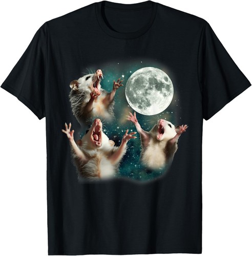 Maglietta three possum moon - maglietta,