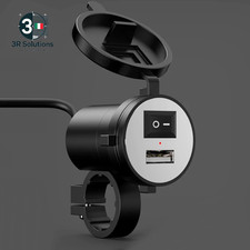 Caricatore USB Moto Manubrio 12V 5V 1.5A Impermeabile Presa Alimentazione