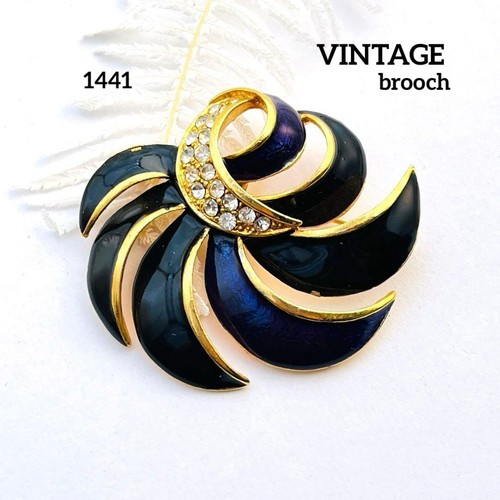 Spilla vintage smaltata - , blu