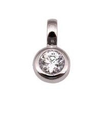Rimorchio Solitario Brillante 0.30 Carati W/ Argento Oro Bianco 585 14kt