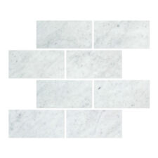 Piastrella da campo in marmo bianco italiano (Bianco Carrara) di Carrara 3" x 6"