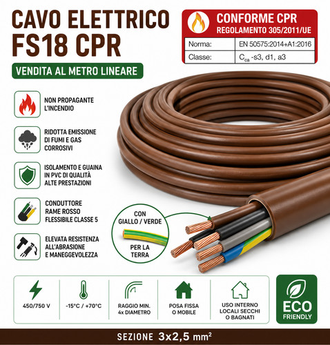 Cavo elettrico 5x1 - elettrico, 5x1,5